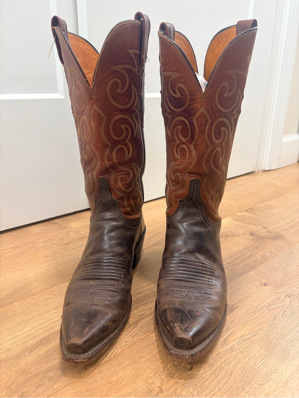 1883 Lucchese brown on brown leather boots - Size 7.5